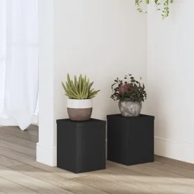 Soportes de plantas 2 uds madera ingeniería negro 15x15x20 cm by , Pot stands - Ref: Foro24-852889, Price: 24,87 €, Discount: %