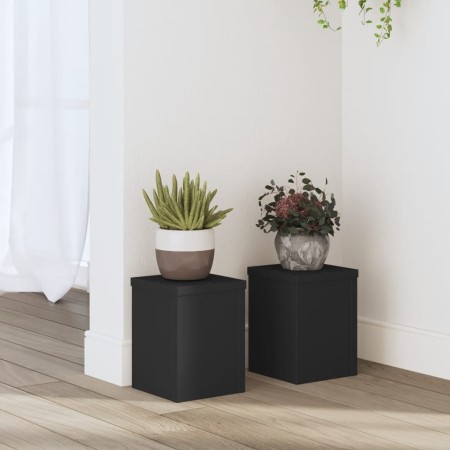 Soportes de plantas 2 uds madera ingeniería negro 15x15x20 cm by , Pot stands - Ref: Foro24-852889, Price: 25,31 €, Discount: %
