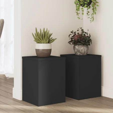 Soportes de plantas 2 uds madera ingeniería negro 25x25x35 cm de , Soportes para macetas - Ref: Foro24-852907, Precio: 39,88 ...
