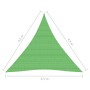 Toldo de vela HDPE verde claro 160 g/m² 4,5x4,5x4,5 m de vidaXL, Sombrillas - Ref: Foro24-311315, Precio: 27,52 €, Descuento: %