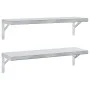 Wandregale 2 Stück Edelstahl silber 75x23,5 cm von , Regale und Regale - Ref: Foro24-3214507, Preis: 84,83 €, Rabatt: %