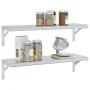 Wandregale 2 Stück Edelstahl silber 75x23,5 cm von , Regale und Regale - Ref: Foro24-3214507, Preis: 84,83 €, Rabatt: %