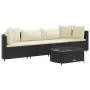 Set de muebles de jardín 5 pzas y cojines ratán sintético negro de , Conjuntos de jardín - Ref: Foro24-3308368, Precio: 333,2...