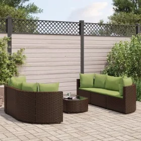 7-teiliges Gartensitzgruppen-Set mit braunen PE-Rattan-Kissen. von , Gartensets - Ref: Foro24-3308438, Preis: 593,96 €, Rabat...