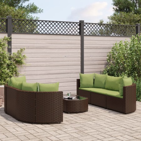 Juego de sofás de jardín 7 piezas con cojines ratán PE marrón by , Garden sets - Ref: Foro24-3308438, Price: 604,17 €, Discou...