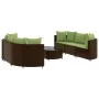 7-teiliges Gartensitzgruppen-Set mit braunen PE-Rattan-Kissen. von , Gartensets - Ref: Foro24-3308438, Preis: 593,96 €, Rabat...