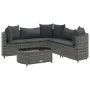 Gartenmöbel-Set, 6-teilig, mit grauen Polstern aus synthetischem Rattan. von , Gartensets - Ref: Foro24-3308394, Preis: 404,0...