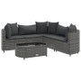 Set de muebles de jardín 6 pzas y cojines ratán sintético gris by , Garden sets - Ref: Foro24-3308394, Price: 423,52 €, Disco...
