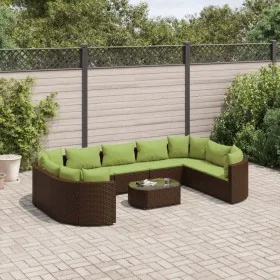 Set de sofás de jardín 10 pzas y cojines ratán sintético marrón de , Conjuntos de jardín - Ref: Foro24-3308406, Precio: 798,8...