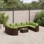 Set de sofás de jardín 10 pzas y cojines ratán sintético marrón by , Garden sets - Ref: Foro24-3308406, Price: 798,89 €, Disc...