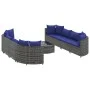 Set de sofás de jardín con cojines 9 pzas ratán sintético gris by , Garden sets - Ref: Foro24-3308431, Price: 563,70 €, Disco...