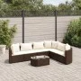 Juego de sofás de jardín 7 piezas con cojines ratán PE marrón by , Garden sets - Ref: Foro24-3308377, Price: 440,75 €, Discou...