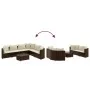 Juego de sofás de jardín 7 piezas con cojines ratán PE marrón by , Garden sets - Ref: Foro24-3308377, Price: 440,75 €, Discou...