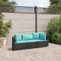 Set de sofás de jardín con cojines 3 pzas ratán sintético negro by , Garden sets - Ref: Foro24-3308452, Price: 226,00 €, Disc...