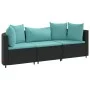 Set de sofás de jardín con cojines 3 pzas ratán sintético negro by , Garden sets - Ref: Foro24-3308452, Price: 226,00 €, Disc...