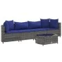 Gartensitzgruppe mit 5-teiligen Sofas und Kissen aus grauem synthetischem Rattan. von , Gartensets - Ref: Foro24-3308375, Pre...