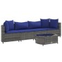 Juego de sofás jardín con cojines 5 pzas ratán sintético gris by , Garden sets - Ref: Foro24-3308375, Price: 305,09 €, Discou...