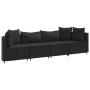 Juego de sofás jardín 4 pzas con cojines ratán sintético negro by , Garden sets - Ref: Foro24-3308459, Price: 315,51 €, Disco...