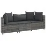 Set de sofá de jardín 3 pzas y cojines ratán sintético gris by , Garden sets - Ref: Foro24-3308450, Price: 212,73 €, Discount: %