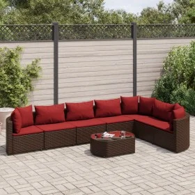 Set sofás de jardín 8 piezas y cojines ratán sintético marrón by , Garden sets - Ref: Foro24-3308389, Price: 485,09 €, Discou...