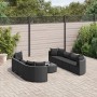 Gartensofagarnitur mit 9-teiligen Kissen aus schwarzem Kunststoffrattan von , Gartensets - Ref: Foro24-3308427, Preis: 653,81...