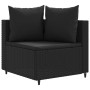 Gartensofagarnitur mit 9-teiligen Kissen aus schwarzem Kunststoffrattan von , Gartensets - Ref: Foro24-3308427, Preis: 653,81...
