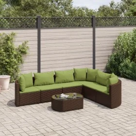 7-teiliges Gartensitzgruppen-Set mit braunen PE-Rattan-Kissen. von , Gartensets - Ref: Foro24-3308382, Preis: 526,27 €, Rabat...