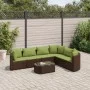 Juego de sofás de jardín 7 piezas con cojines ratán PE marrón by , Garden sets - Ref: Foro24-3308382, Price: 526,27 €, Discou...