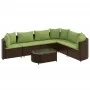 Juego de sofás de jardín 7 piezas con cojines ratán PE marrón by , Garden sets - Ref: Foro24-3308382, Price: 526,27 €, Discou...