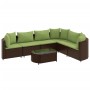 Juego de sofás de jardín 7 piezas con cojines ratán PE marrón by , Garden sets - Ref: Foro24-3308382, Price: 510,54 €, Discou...
