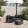 Juego de sofás jardín 4 pzas con cojines ratán sintético negro by , Garden sets - Ref: Foro24-3308363, Price: 259,19 €, Disco...