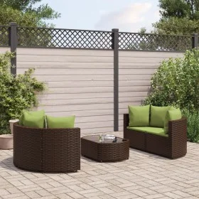 Set comedor de jardín 5 piezas y cojines ratán sintético marrón by , Garden sets - Ref: Foro24-3308446, Price: 461,18 €, Disc...