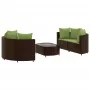Set comedor de jardín 5 piezas y cojines ratán sintético marrón de , Conjuntos de jardín - Ref: Foro24-3308446, Precio: 461,1...