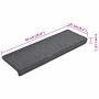 Alfombrillas para escaleras 15 unidades 65x21x4 cm Gris oscuro