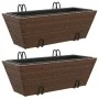 Jardineras con ganchos 2 unidades ratán sintético marrón by , Pots and planters - Ref: Foro24-366399, Price: 61,44 €, Discoun...