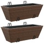 Jardineras con ganchos 2 unidades ratán sintético marrón by , Pots and planters - Ref: Foro24-366399, Price: 67,06 €, Discoun...