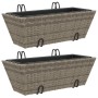 Blumenkästen mit Haken, 2 Stück, Kunststoff-Rattan, grau. von , Töpfe und Pflanzgefäße - Ref: Foro24-366400, Preis: 78,64 €, ...