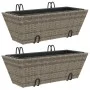 Jardineras con ganchos 2 unidades ratán sintético gris by , Pots and planters - Ref: Foro24-366400, Price: 62,84 €, Discount: %