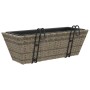 Blumenkästen mit Haken, 2 Stück, Kunststoff-Rattan, grau. von , Töpfe und Pflanzgefäße - Ref: Foro24-366400, Preis: 78,64 €, ...