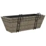 Jardineras con ganchos 2 unidades ratán sintético gris by , Pots and planters - Ref: Foro24-366400, Price: 62,84 €, Discount: %