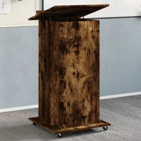 Atril con ruedas y cajón madera roble ahumado 55x55x107 cm by , Desks - Ref: Foro24-848028, Price: 127,55 €, Discount: %