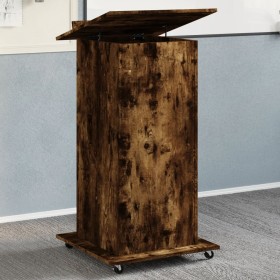 Atril con ruedas y cajón madera roble ahumado 55x55x107 cm by , Desks - Ref: Foro24-848028, Price: 131,12 €, Discount: %