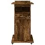 Rollwagen-Ständer mit Schublade aus geräucherter Eiche, 55x55x107 cm. von , Schreibtische - Ref: Foro24-848028, Preis: 127,55...