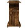 Rollwagen-Ständer mit Schublade aus geräucherter Eiche, 55x55x107 cm. von , Schreibtische - Ref: Foro24-848028, Preis: 131,12...