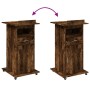 Atril con ruedas y cajón madera roble ahumado 55x55x107 cm de , Escritorios - Ref: Foro24-848028, Precio: 131,12 €, Descuento: %
