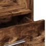Atril con ruedas y cajón madera roble ahumado 55x55x107 cm de , Escritorios - Ref: Foro24-848028, Precio: 131,12 €, Descuento: %