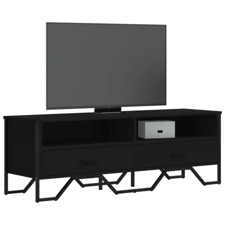 TV-Möbel aus schwarzem Ingenieurholz 122x34x41 cm von , TV-Möbel - Ref: Foro24-848579, Preis: 72,19 €, Rabatt: %