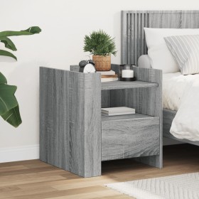 Mesita de noche madera de ingeniería gris Sonoma 45x50x50 cm de , Mesitas de noche - Ref: Foro24-848281, Precio: 56,76 €, Des...