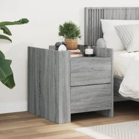 Mesita de noche madera de ingeniería gris Sonoma 45x50x50 cm by , Nightstands - Ref: Foro24-848288, Price: 57,37 €, Discount: %
