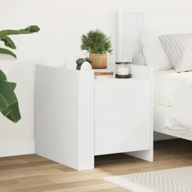 Mesita de noche madera de ingeniería blanco 45x50x50 cm by , Nightstands - Ref: Foro24-848297, Price: 41,20 €, Discount: %